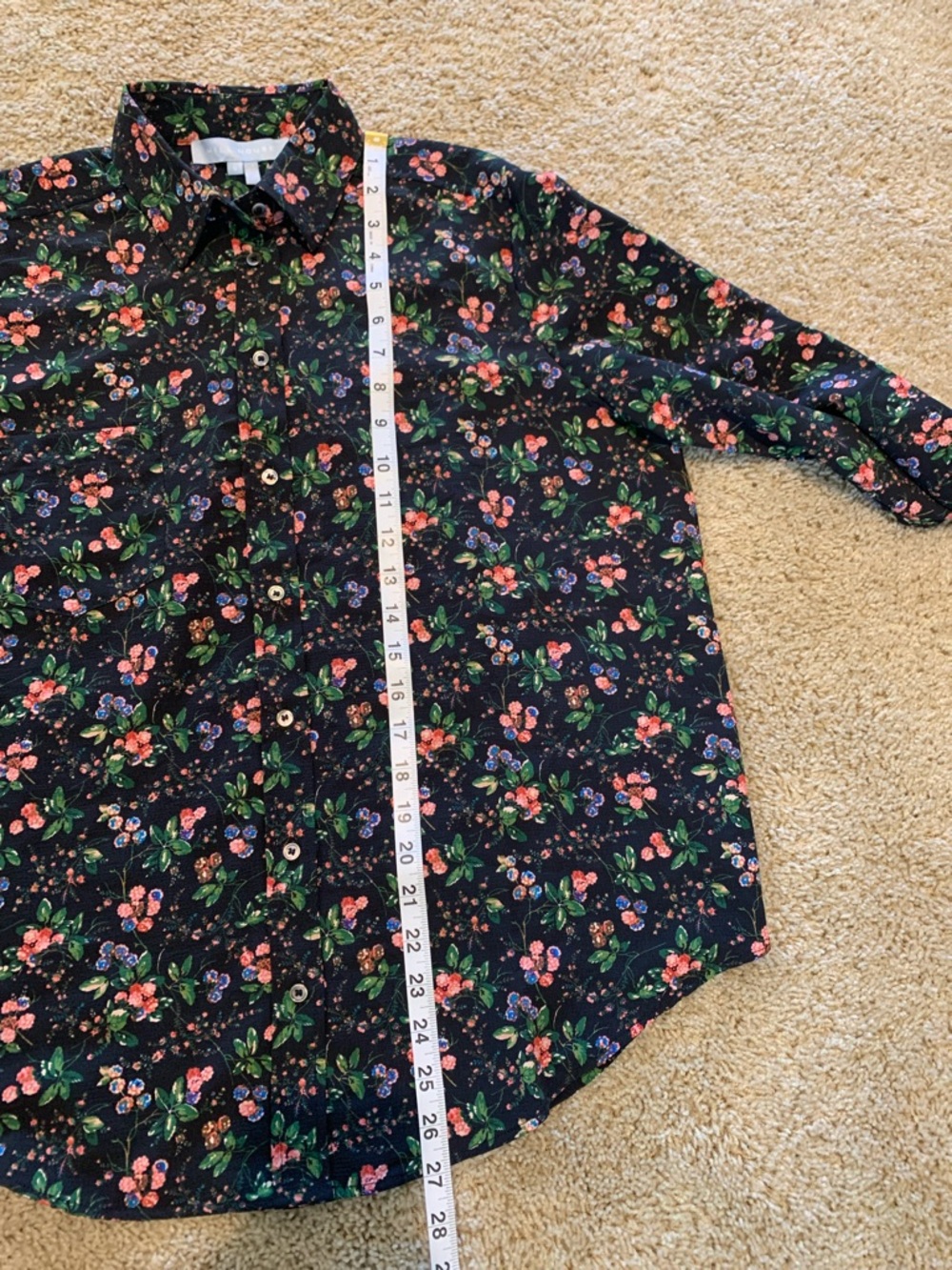 EUC Hill House Women’s The Malone Multi Color Floral Chic Collar Button-Up Shirt - Picture 8 of 11